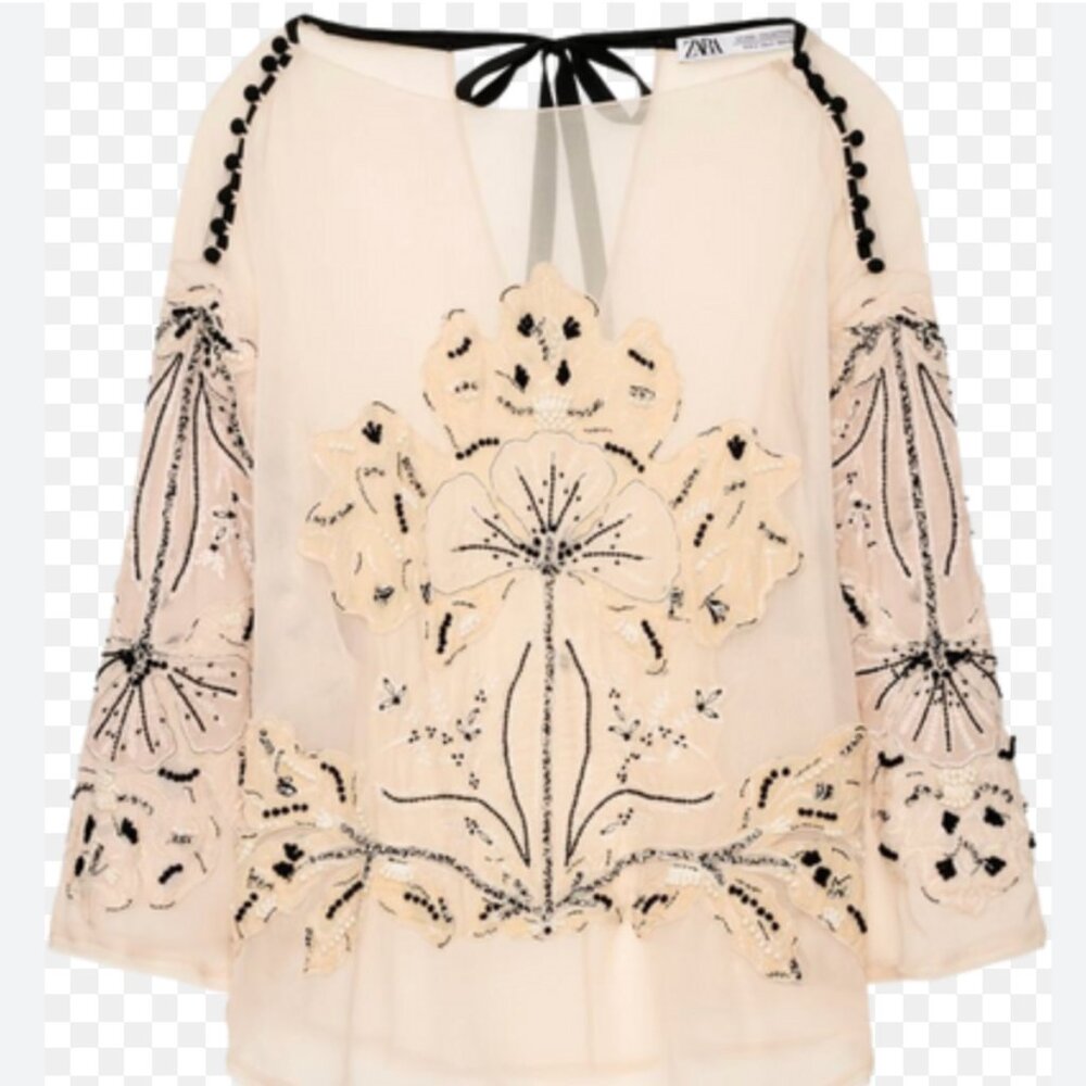 NWT $149 Zara Limited Edition Embroidered Blouse - MEDIUM - Picture 2 of 12